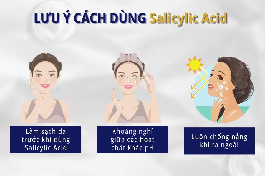 Khi dùng Salicylic Acid cần lưu ý những vấn đề nào? Khi dùng Salicylic Acid cần lưu ý những vấn đề nào?