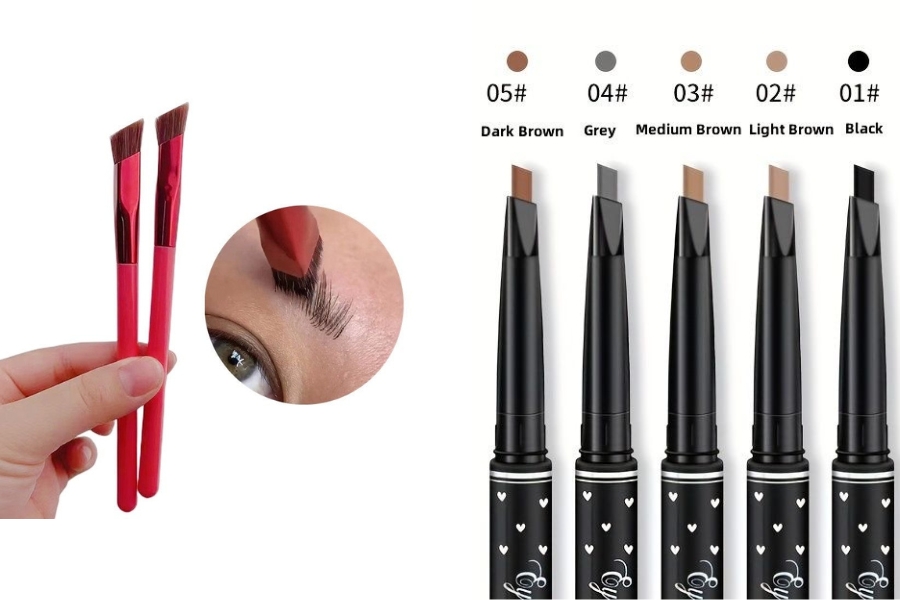 Chì kẻ mày phẩy sợi thường là loại có đầu nhỏ, nhọn và mảnh để tạo ra được đường nét thanh thoát và tự nhiên