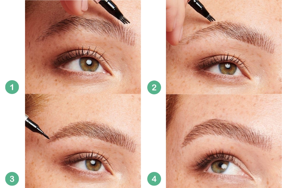 Xác định đường chân mày mà bạn muốn vẽ và sử dụng bút chì kẻ mày để tạo hình