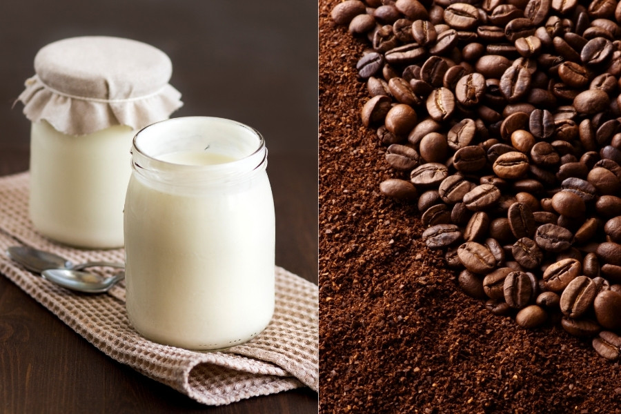 Cách tẩy da chết bằng bã cà phê và sữa chua