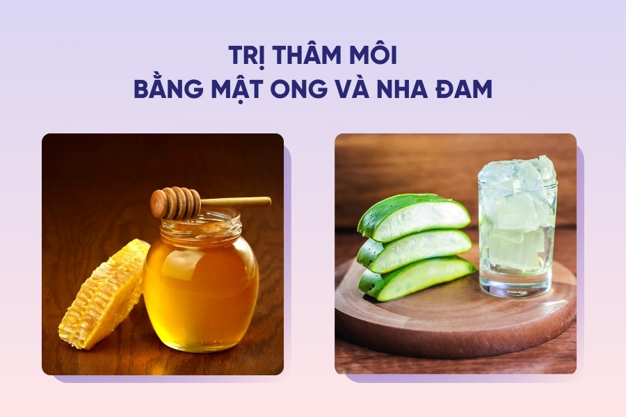 cách trị thâm môi bằng mật ong và nha đam cách trị thâm môi bằng mật ong và nha đam