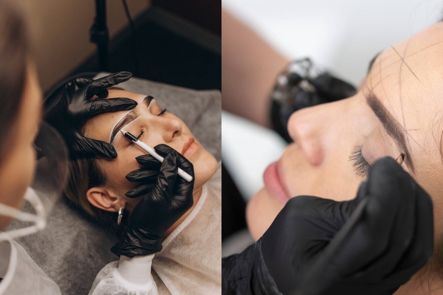 Sử dụng bút chì hoặc phấn kẻ mày để vẽ lông mày Thái