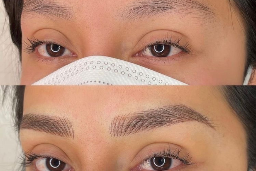 Điêu khắc chân mày tạo ra đường nét mềm mại, cân đối với ngũ quan