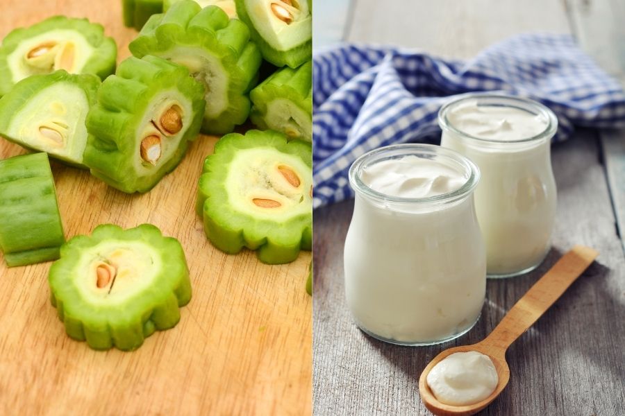 6 cách làm mặt nạ khổ qua giúp dưỡng ẩm, sáng da, ngừa mụn 2 Cách đắp mặt nạ khổ qua với sữa chua với hai bước cực đơn giản