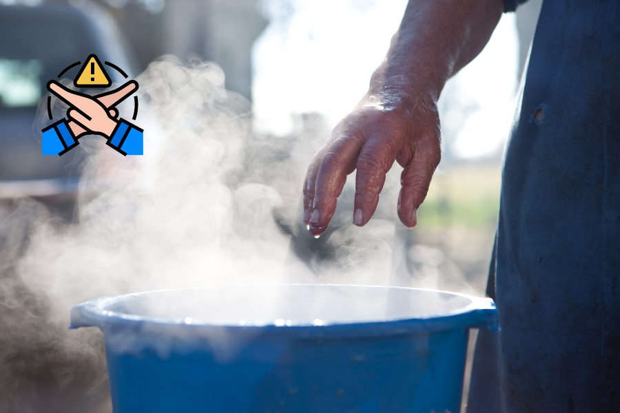 Hạn chế chạm tay vào nước nóng để ngăn ngừa tình trạng da khô sạm Hạn chế chạm tay vào nước nóng để ngăn ngừa tình trạng da khô sạm