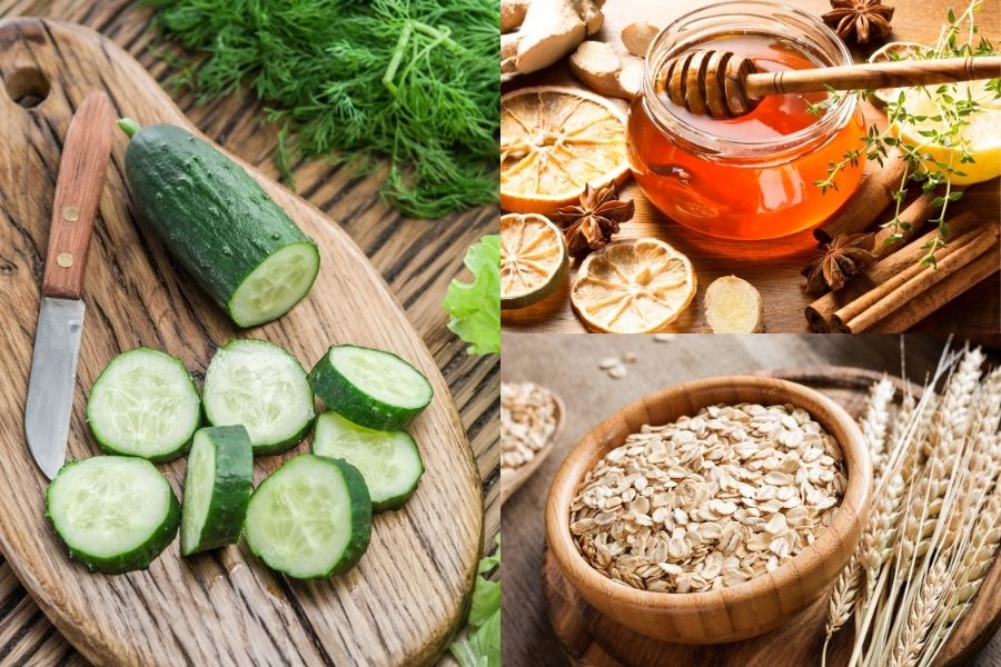 Làm đẹp da với công thức dưa chuột, mật ong và yến mạch