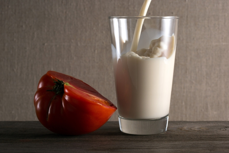 Mặt nạ cà chua với sữa tươi sẽ giúp đẩy lùi các khuyết điểm trên da và mang lại làn da mềm mại và tươi trẻ. mặt nạ cà chua sữa tươi