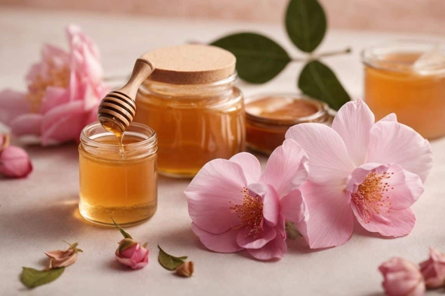 làm mặt nạ hoa hồng mật ong