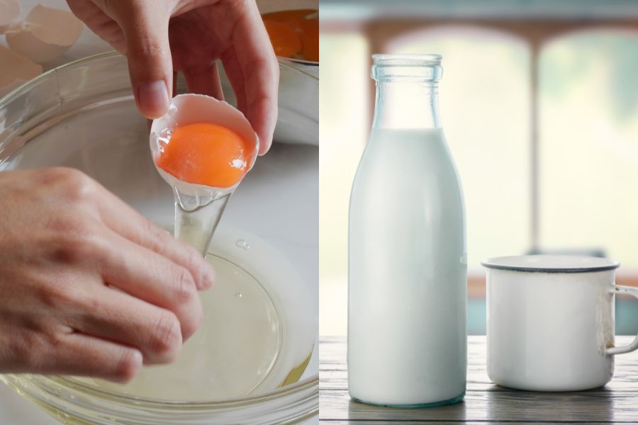 Cách đắp mặt nạ trứng gà kết hợp sữa tươi giúp da trắng sáng mịn màng