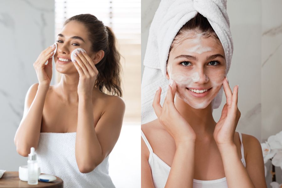 Double cleansing là quy trình làm sạch da bằng dầu tẩy trang và sữa rửa mặt double cleansing là gì