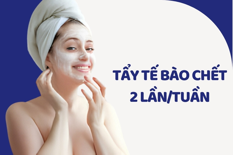 Nên thực hiện tẩy tế bào chết 2 lần/tuần để giảm mụn cám Nên thực hiện tẩy tế bào chết 2 lần/tuần để giảm mụn cám