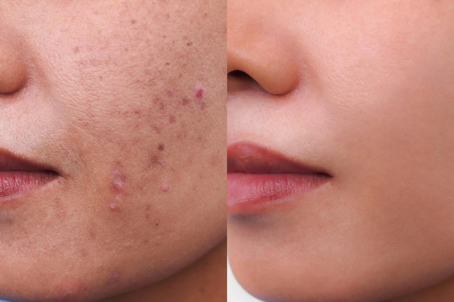 Điều trị mụn trước khi dùng HQ trị tăng sắc tố sau viêm