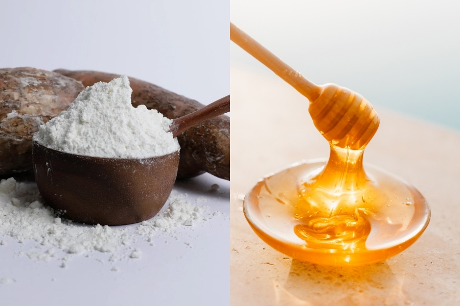 giảm thâm với mặt nạ bột sắn dây với mật ong cùng tinh bột nghệ Ngừa mụn, giảm thâm với mặt nạ bột sắn dây với mật ong cùng tinh bột nghệ