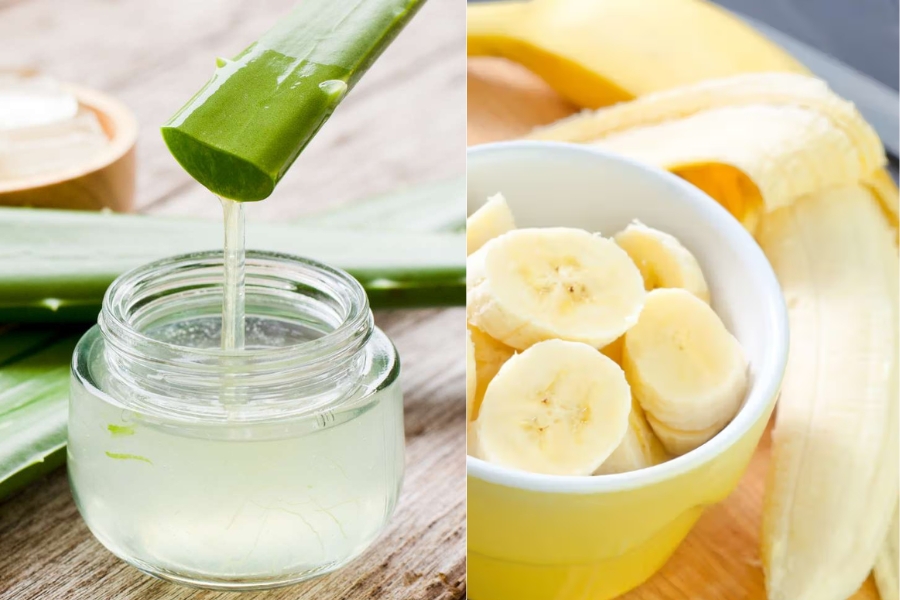 Làm dịu da, cấp ẩm cho da với mặt nạ chuối và nha đam Làm dịu da, cấp ẩm cho da với mặt nạ chuối và nha đam