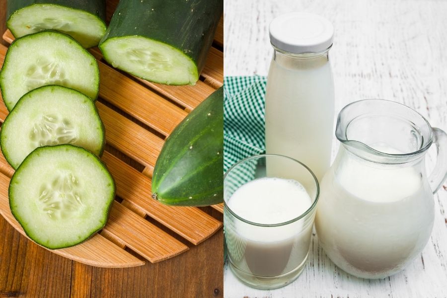 Công thức làm mặt nạ dưa leo với sữa tươi hỗ trợ làm da trắng mịn