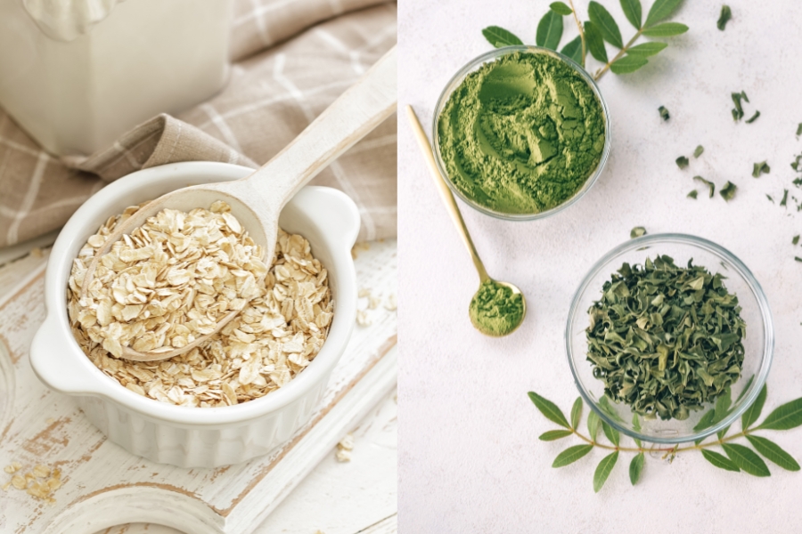 Mặt nạ trà xanh bột yến mạch ngăn ngừa lão hóa Mặt nạ trà xanh bột yến mạch ngăn ngừa lão hóa