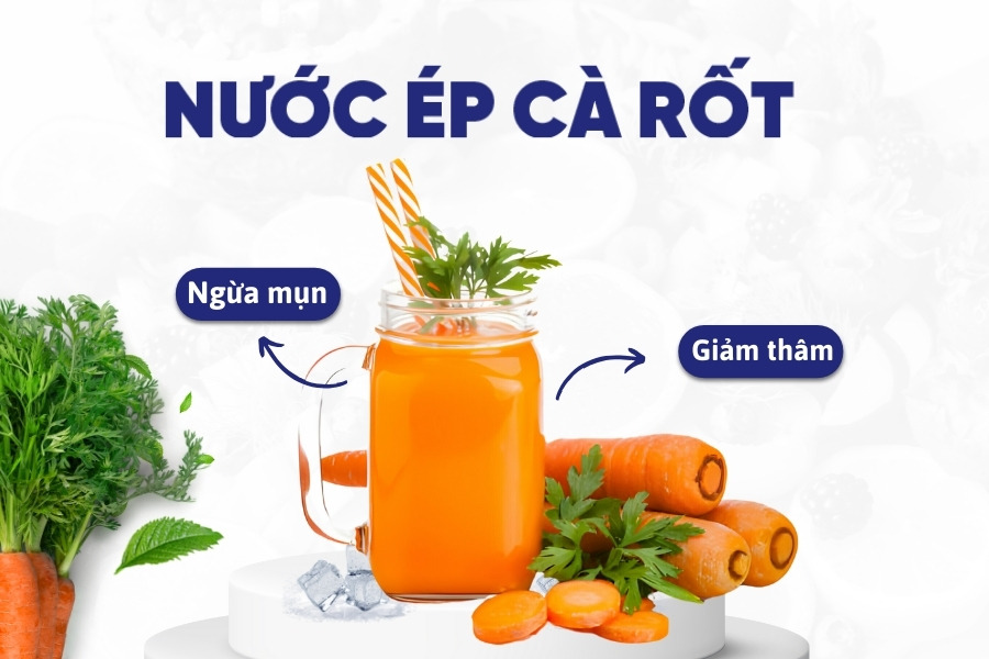 11 loại nước ép đẹp da trị mụn giúp lấy lại làn da mịn màng 2 Nước ép đẹp da trị mụn từ cà rốt giúp trị mụn và làm da sáng mịn