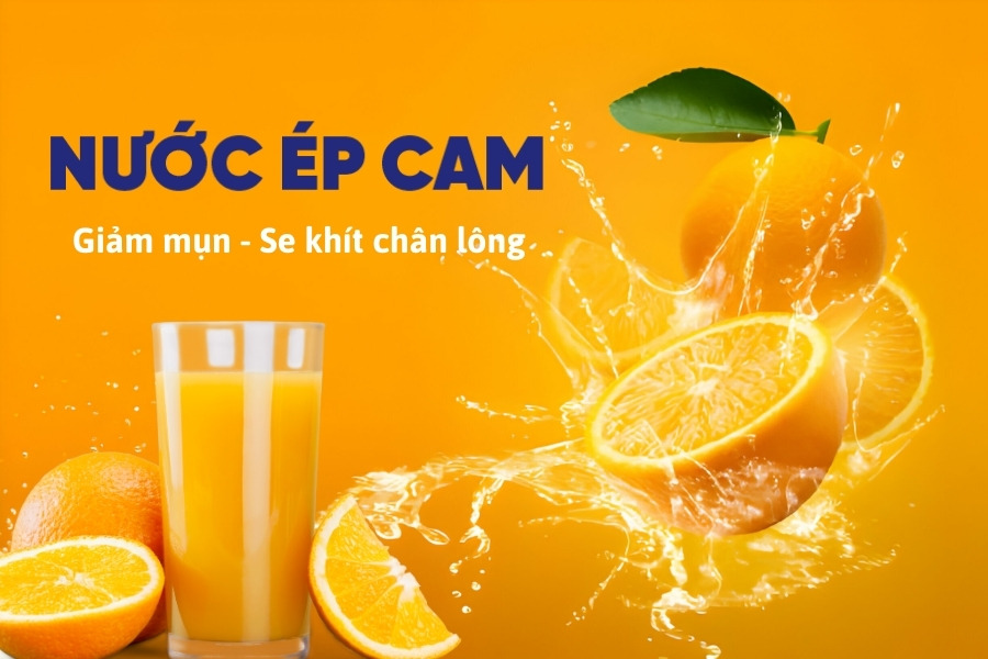 Nước ép cam chứa nhiều vitamin C, hỗ trợ giảm mụn rất tốt Nước ép cam chứa nhiều vitamin C, hỗ trợ giảm mụn rất tốt