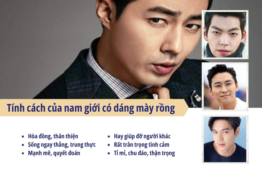 Nam giới sở hữu dáng mày rồng thường hòa đồng, thân thiện Nam giới sở hữu dáng mày rồng thường hòa đồng, thân thiện