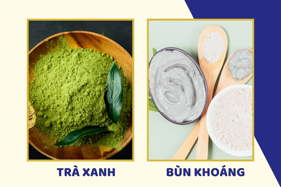 Cách làm mặt nạ bùn khoáng và trà xanh giảm mụn