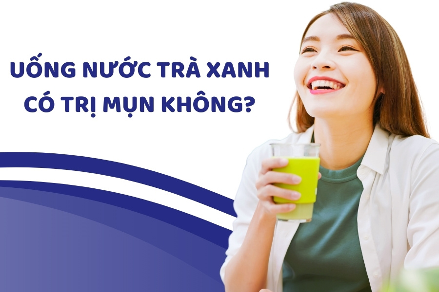 Bạn có thể áp dụng công thức uống nước trà xanh trị mụn tại nhà