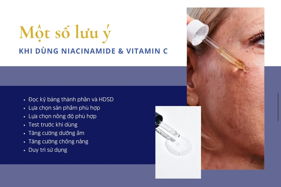 Một số lưu ý khi sử dụng Niacinamide và Vitamin C cùng nhau