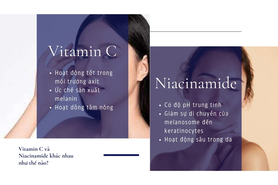 Vitamin C và Niacinamide khác nhau như thế nào?
