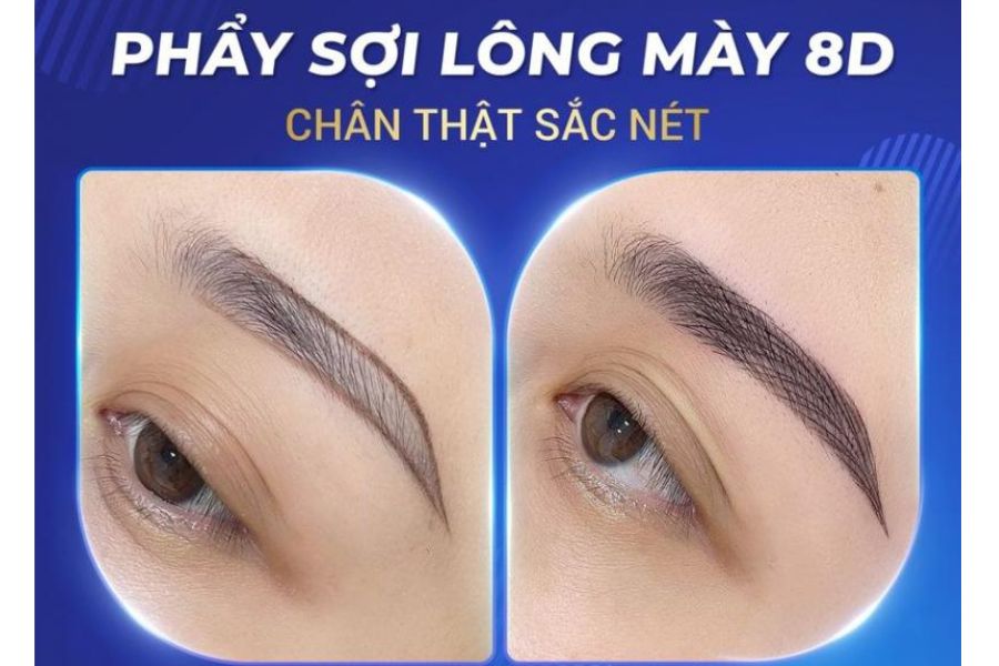 Phẩy sợi lông mày 8D cho dáng mày đẹp thời thượng, uyển chuyển tại Ngọc Dung beauty