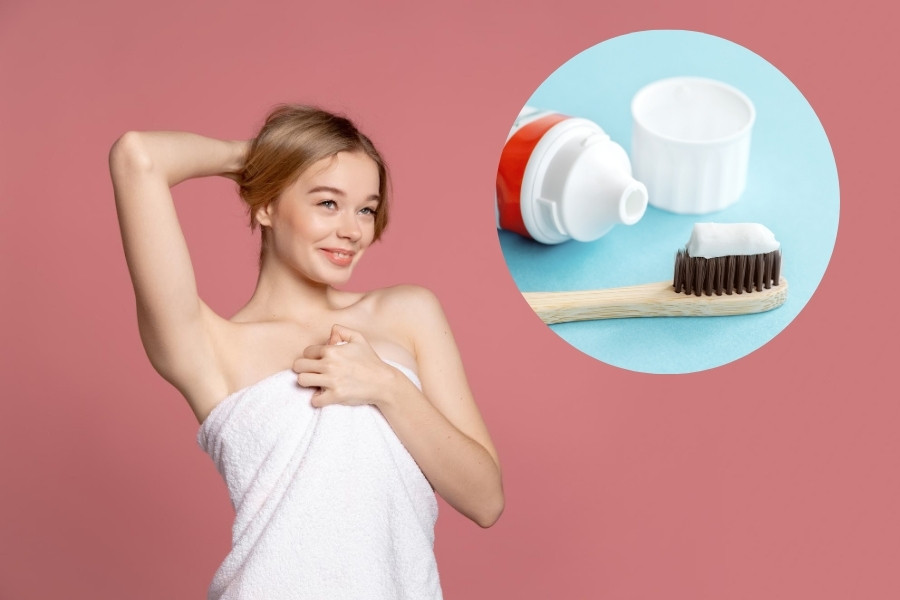 Kem đánh răng đặc biệt hiệu quả với những vùng lông thưa mỏng dưới cánh tay