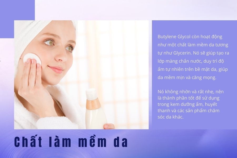 Butylene Glycol là chất làm mềm trong mỹ phẩm