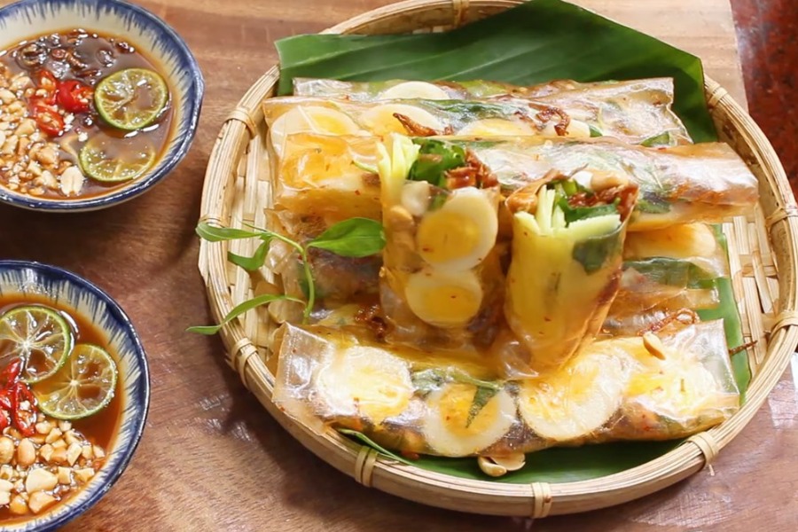 bánh tráng cuốn trứng bao nhiêu calo