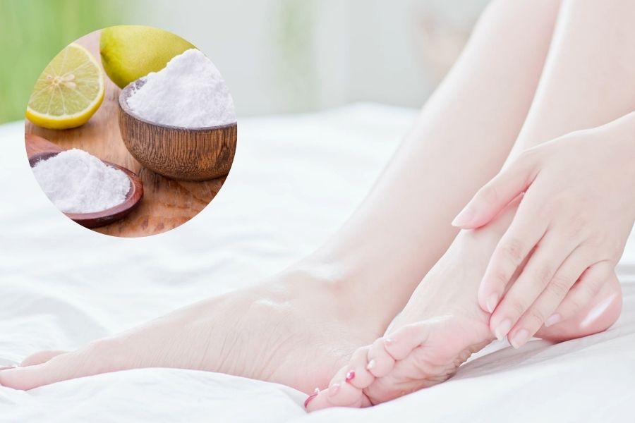 Chanh và baking soda giúp loại bỏ các vết chai trên chân dễ dàng hơn Trị chai mắt cá với chanh và baking soda