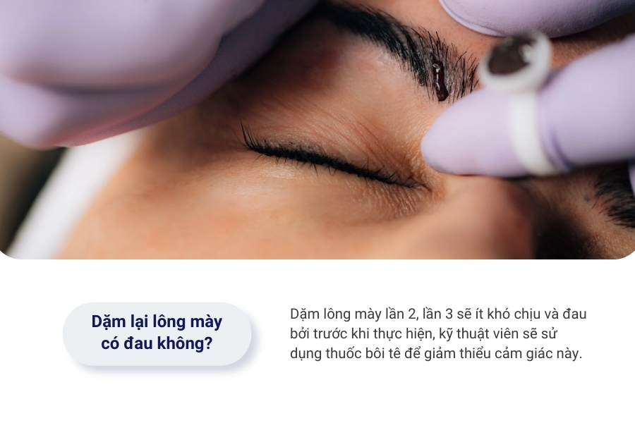 Dặm chân mày điêu khắc có đau không?