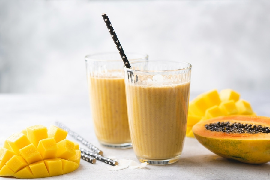 Sinh tố đu đủ và xoài cung cấp nhiều dưỡng chất tốt cho cơ thể và làn da Sinh tố đu đủ và xoài cung cấp nhiều dưỡng chất tốt cho cơ thể và làn da