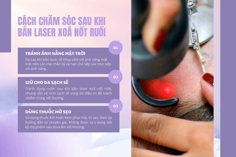 Hướng dẫn chăm sóc sau khi tẩy nốt ruồi bằng laser