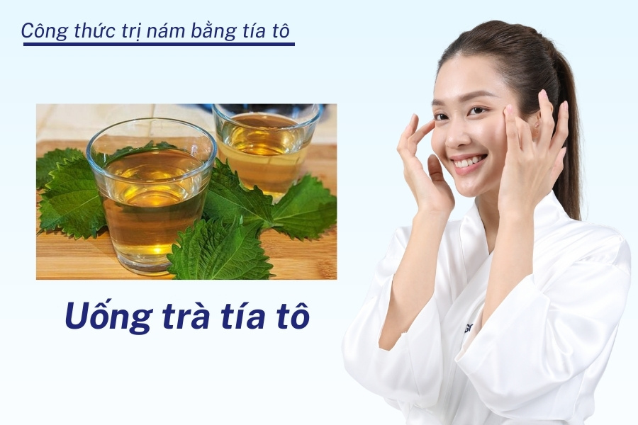Giảm nám hiệu quả tại nhà với trà tía tô