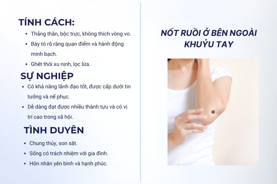 Nốt ruồi ở bên ngoài khuỷu tay nam và nữ có ý nghĩa gì?