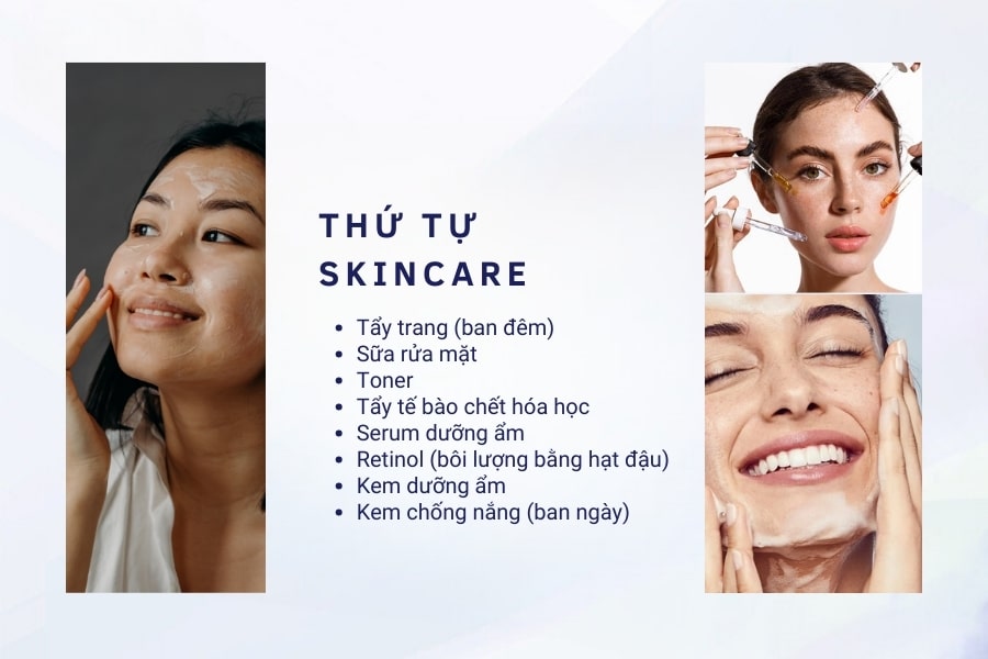 Thứ tự sử dụng Retinol trong quy trình chăm sóc da