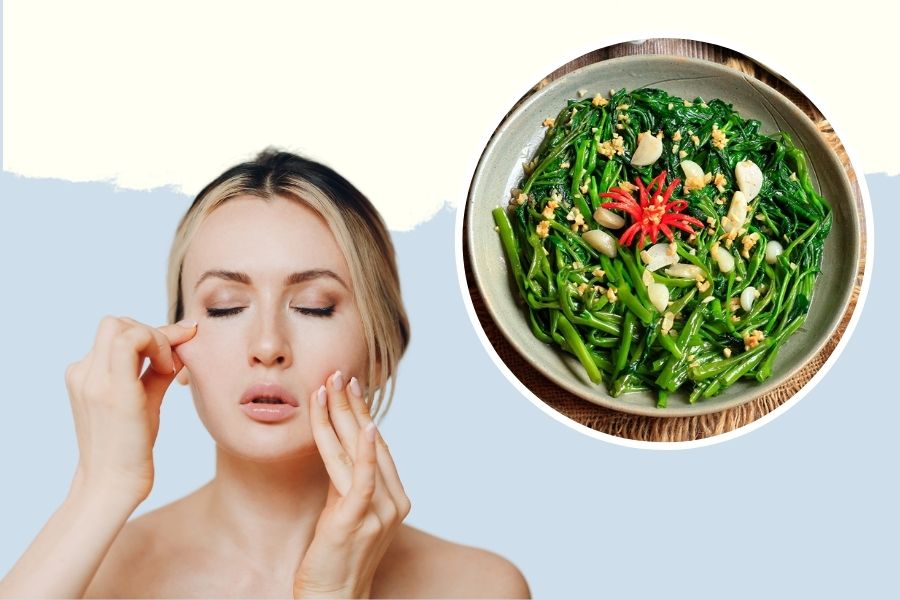 Rau muống có nguy cơ kích thích sản sinh collagen gây ra sẹo lồi Rau muống có thể kích thích sản sinh collagen gây ra sẹo lồi nếu bạn ăn sau khi lăn kim