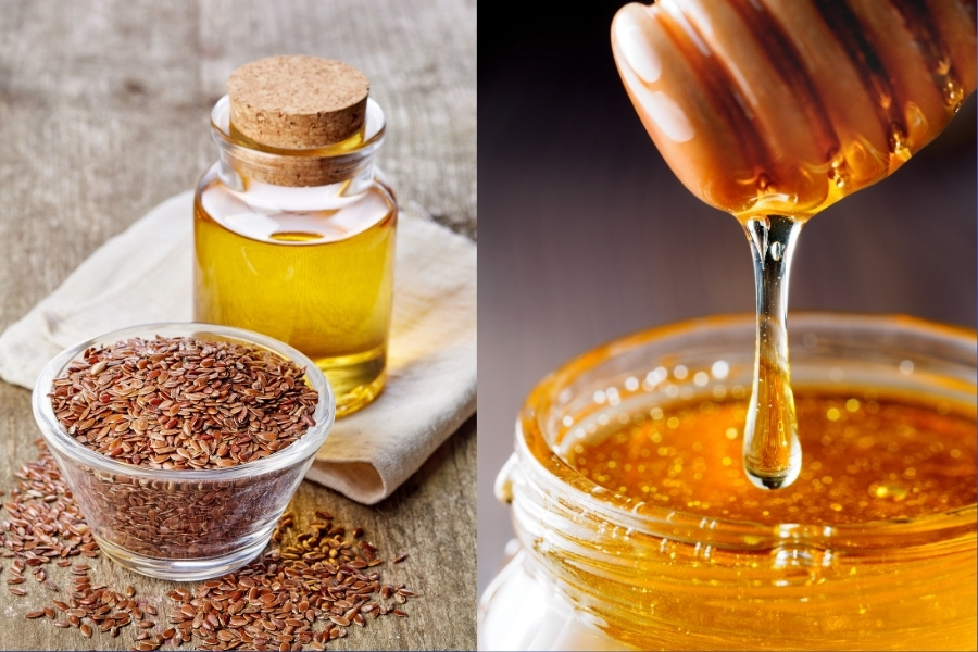 Dùng mật ong và hạt lanh đắp mặt trị mụn Dùng mật ong và hạt lanh đắp mặt trị mụn