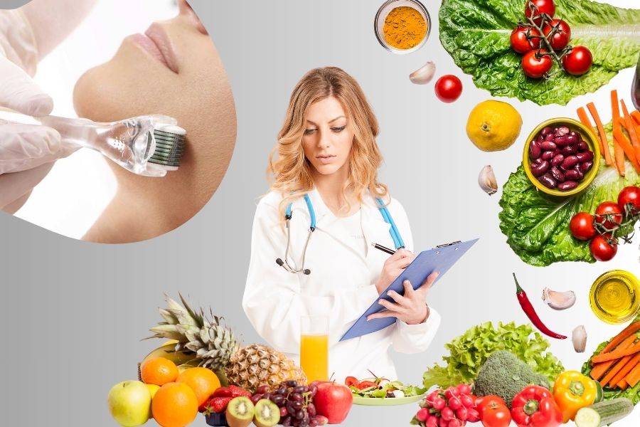 Chế độ dinh dưỡng đóng vai trò vô cùng quan trọng trong việc phục hồi da sau điều trị Chế độ dinh dưỡng đóng vai trò vô cùng quan trọng trong việc phục hồi da sau lăn kim
