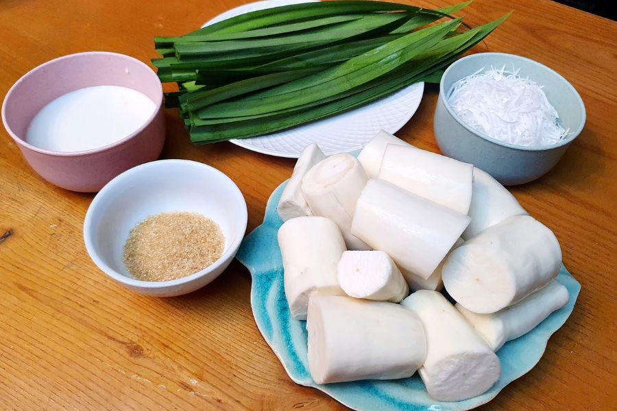 Làm bánh củ sắn hấp