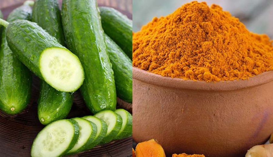 Kết hợp dưa leo và nghệ tươi giúp cải thiện vùng da nách thâm sạm