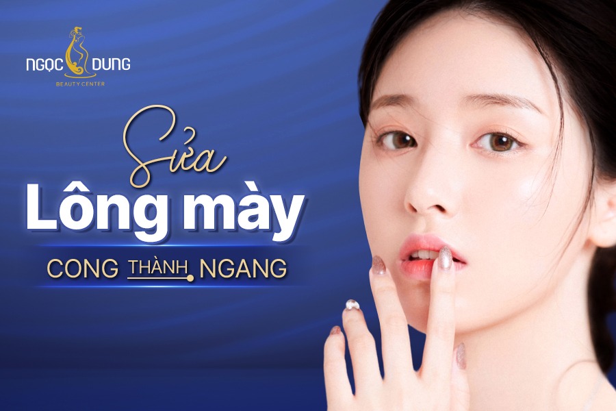Sửa lông mày cong thành ngang