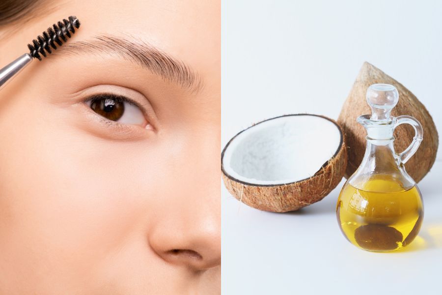 Không nên bôi dầu dừa lên lông mày vào buổi sáng